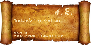 Andaházy Rodion névjegykártya